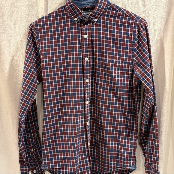 Express Men's Checkered Shirt - Red and Blue - Picture 3 of 6